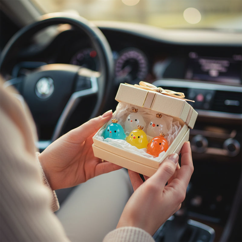 Glow-in-the-Dark Crown Chick Car Ornament