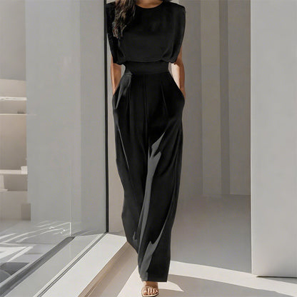 🎁New arrival 49% OFF💥👗 Solid Color Wide-Legged Jumpsuit – Elegant, Comfy & Versatile for Any Occasion 🏖️💼