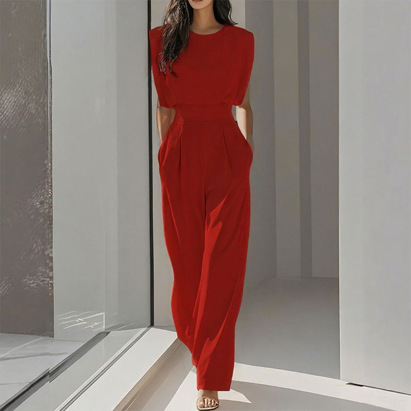 🎁New arrival 49% OFF💥👗 Solid Color Wide-Legged Jumpsuit – Elegant, Comfy & Versatile for Any Occasion 🏖️💼