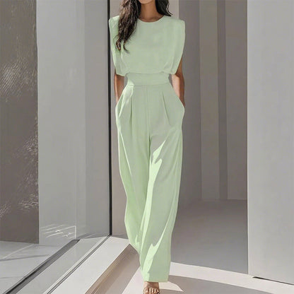 🎁New arrival 49% OFF💥👗 Solid Color Wide-Legged Jumpsuit – Elegant, Comfy & Versatile for Any Occasion 🏖️💼