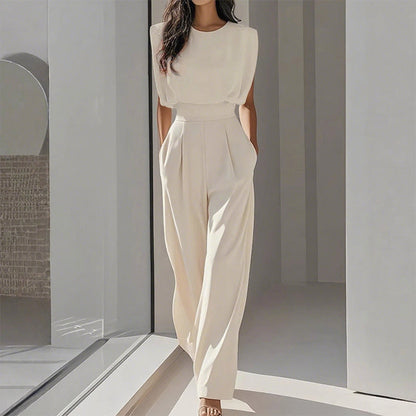 🎁New arrival 49% OFF💥👗 Solid Color Wide-Legged Jumpsuit – Elegant, Comfy & Versatile for Any Occasion 🏖️💼
