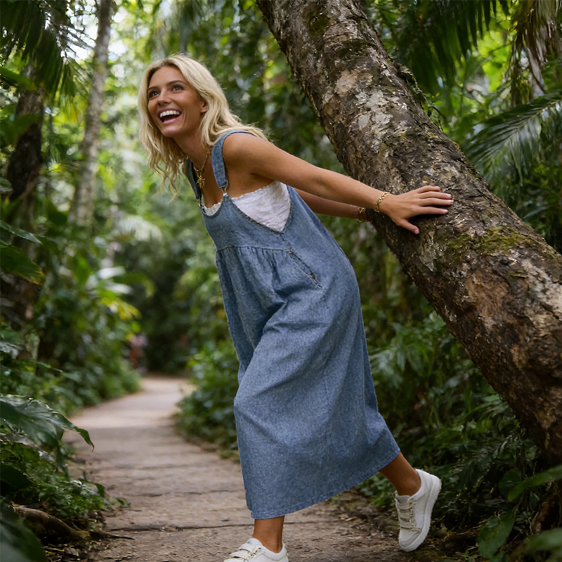 👗 49% OFF NOW! 🌸Women's Casual Loose Overall Dress – Relaxed Fit, Side Pockets & Breathable Fabric ✨