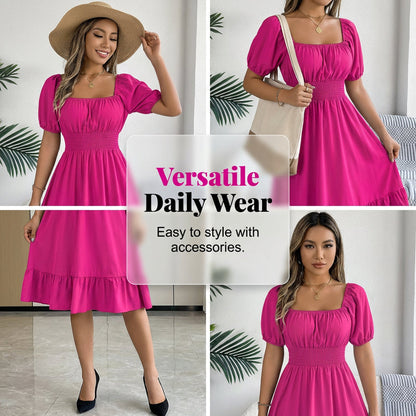 🌞HOT SALE 49% OFF👗 Summer Casual Ruffle Hem Midi Dress