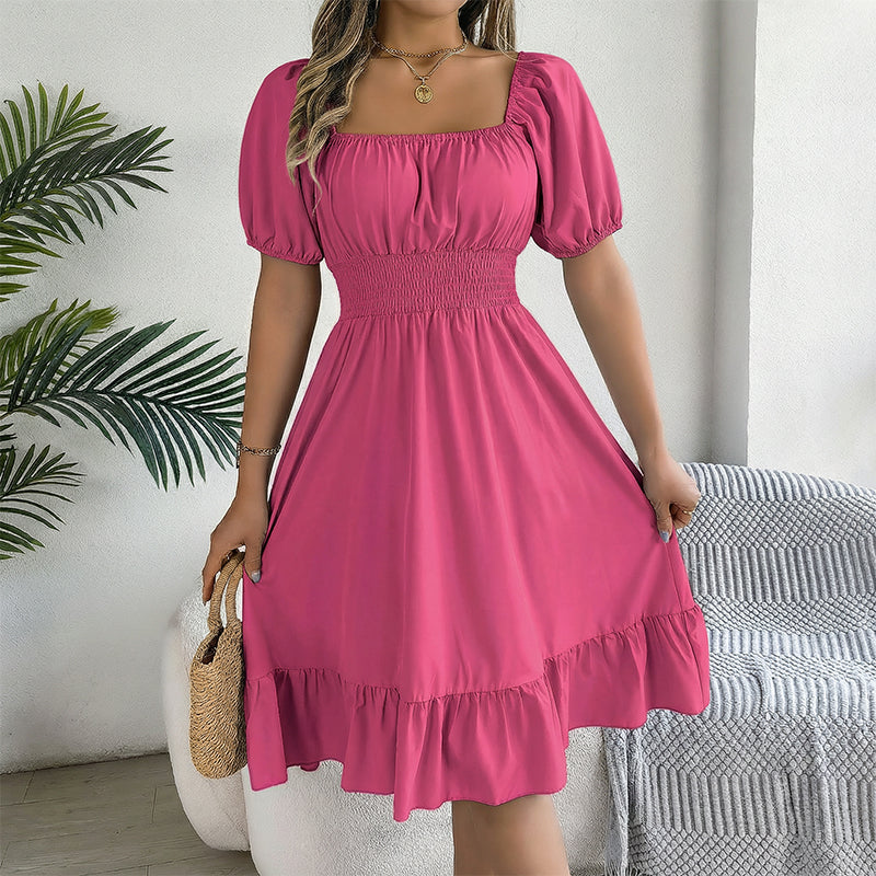 🌞HOT SALE 49% OFF👗 Summer Casual Ruffle Hem Midi Dress