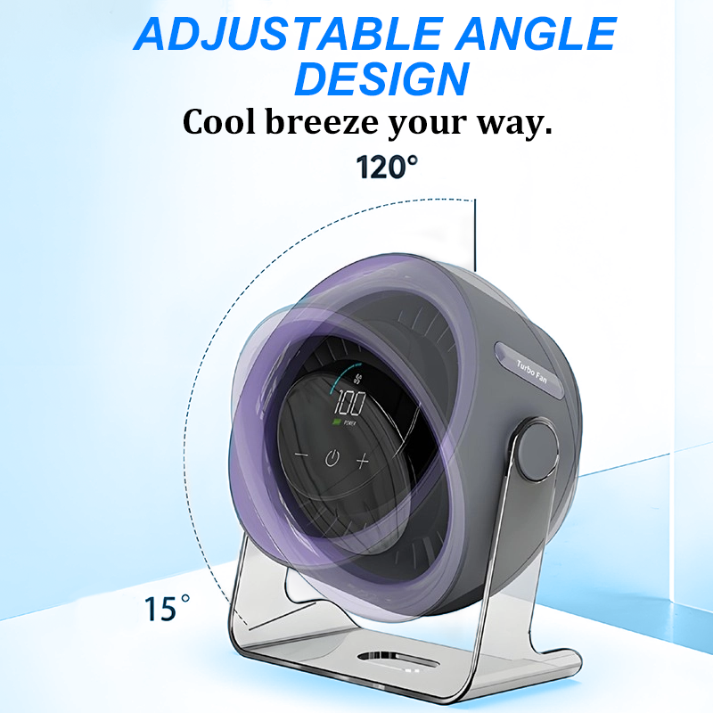 💥100-Speed Mini Desk Fan with Digital Display