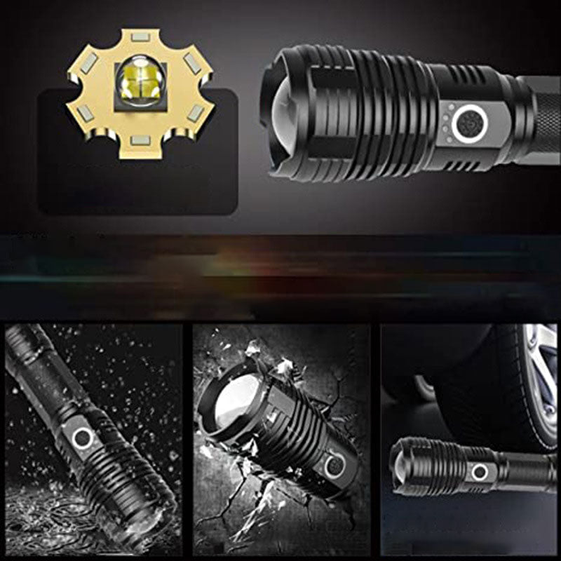 🔦 LIMITED-TIME 50% OFF! ✨ Super Bright Rechargeable Flashlight – 25W, Waterproof, Zoom, 7 Styles ⚡