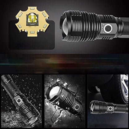 🔦 LIMITED-TIME 50% OFF! ✨ Super Bright Rechargeable Flashlight – 25W, Waterproof, Zoom, 7 Styles ⚡
