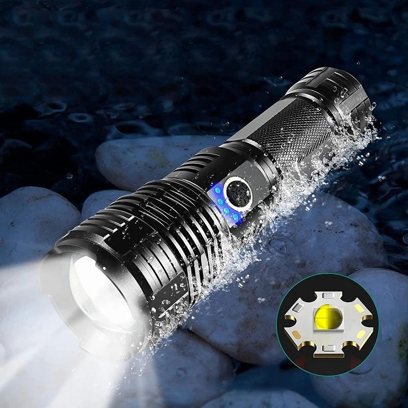 🔦 LIMITED-TIME 50% OFF! ✨ Super Bright Rechargeable Flashlight – 25W, Waterproof, Zoom, 7 Styles ⚡