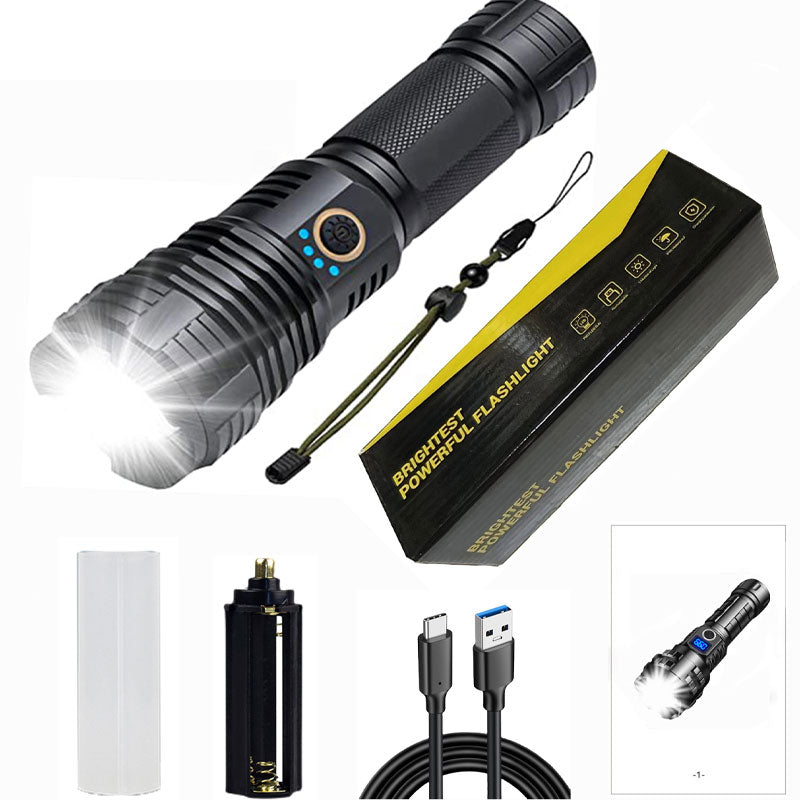 🔦 LIMITED-TIME 50% OFF! ✨ Super Bright Rechargeable Flashlight – 25W, Waterproof, Zoom, 7 Styles ⚡