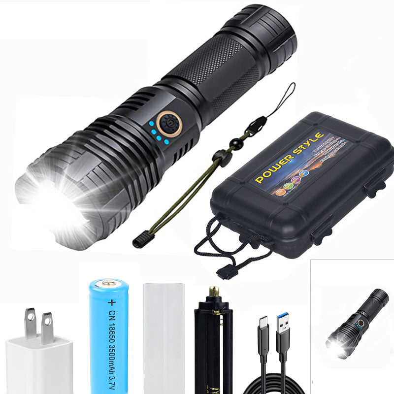 🔦 LIMITED-TIME 50% OFF! ✨ Super Bright Rechargeable Flashlight – 25W, Waterproof, Zoom, 7 Styles ⚡