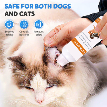 🔥Pet Ear Cleaning Ear Drops For Cats And Dogs - To Remove Earwax And Ear Mites - Ear Canal Cleaning Solution