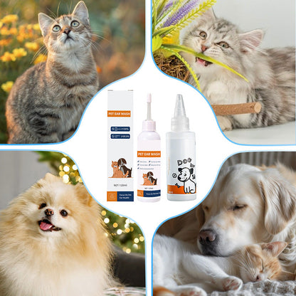 🔥Pet Ear Cleaning Ear Drops For Cats And Dogs - To Remove Earwax And Ear Mites - Ear Canal Cleaning Solution