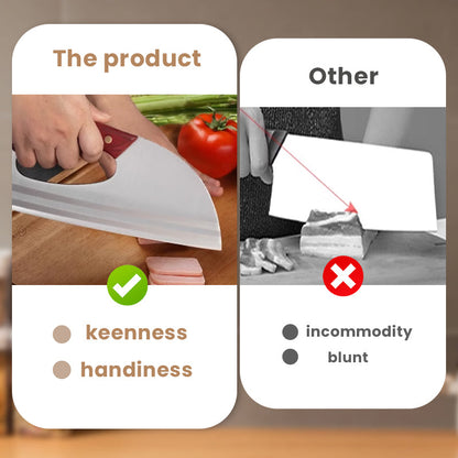 🍅🔪Ergonomic kitchen knife – front-handle design, effortlessly cuts vegetables and meat. A thoughtful gift for home cooks.