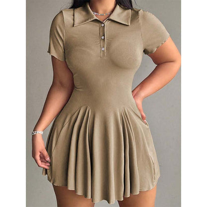 Casual Sporty Collared A-Line Dress for Women