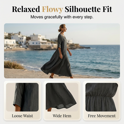 Women's Casual V-Neck Loose-Fit Maxi Dress