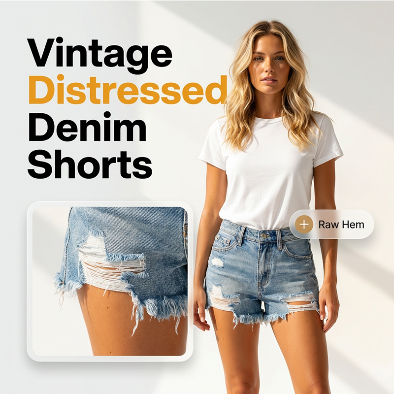 Vintage Distressed Denim Shorts
