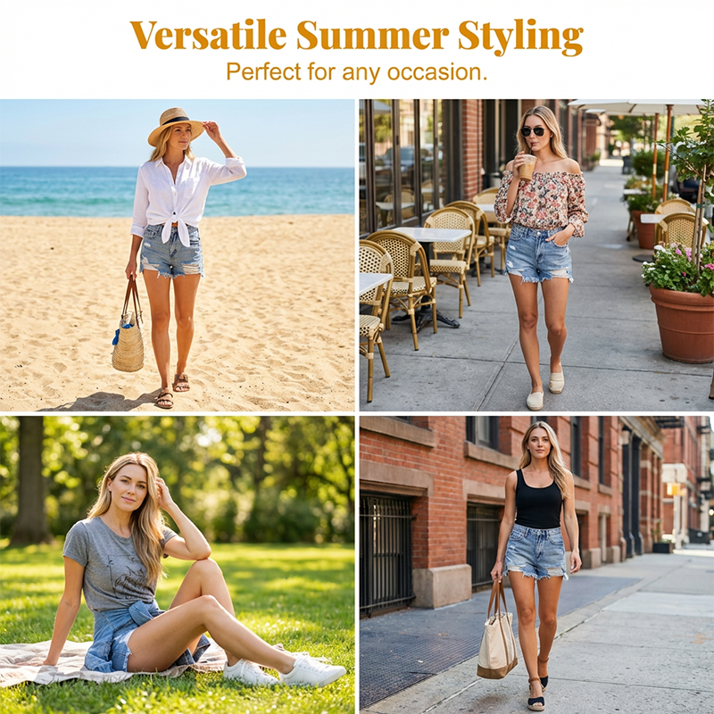 Vintage Distressed Denim Shorts