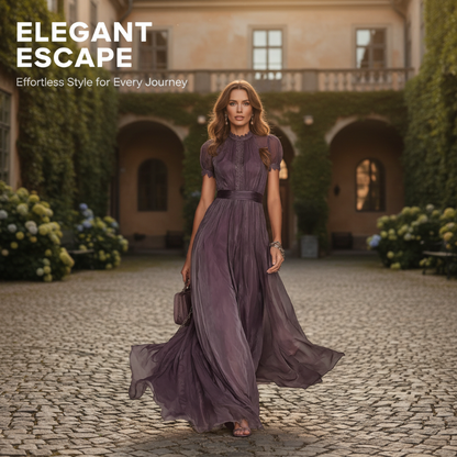Women's Flowy Victorian-Inspired Lace Trim Dress
