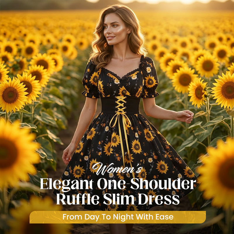 ⏰LIMITED TIME 49% OFF!🔥Women's Print Puff Sleeve Dress