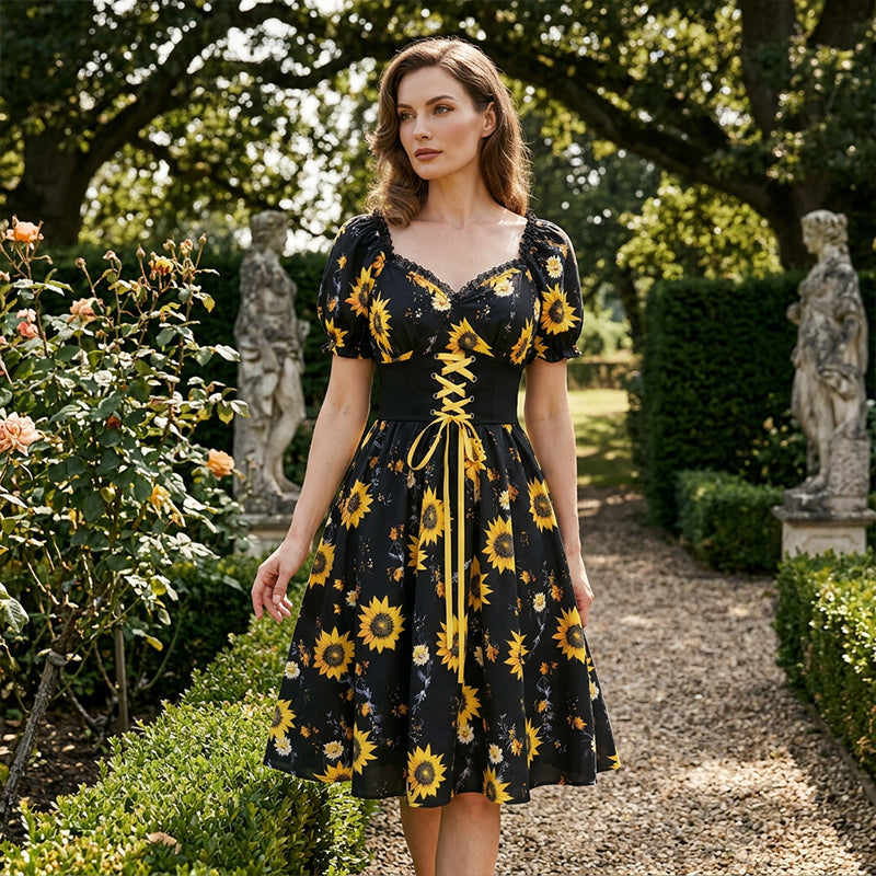 ⏰LIMITED TIME 49% OFF!🔥Women's Print Puff Sleeve Dress