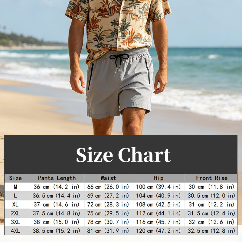 Men's Quick-Dry Athletic Shorts with Zipper Pockets