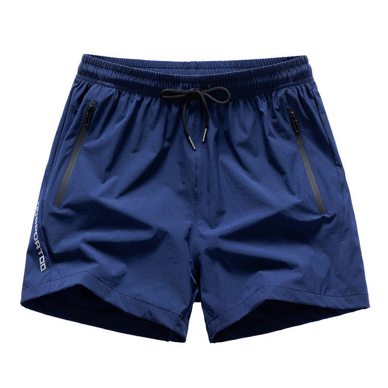 Men's Quick-Dry Athletic Shorts with Zipper Pockets