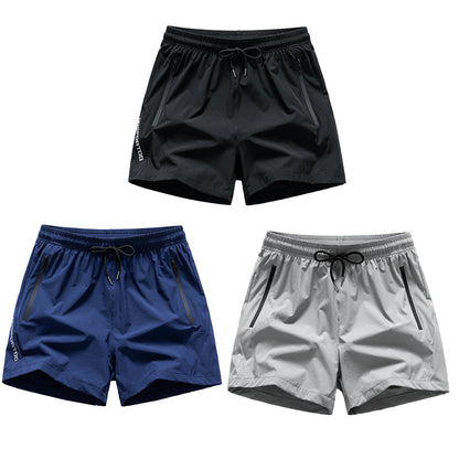 Men's Quick-Dry Athletic Shorts with Zipper Pockets