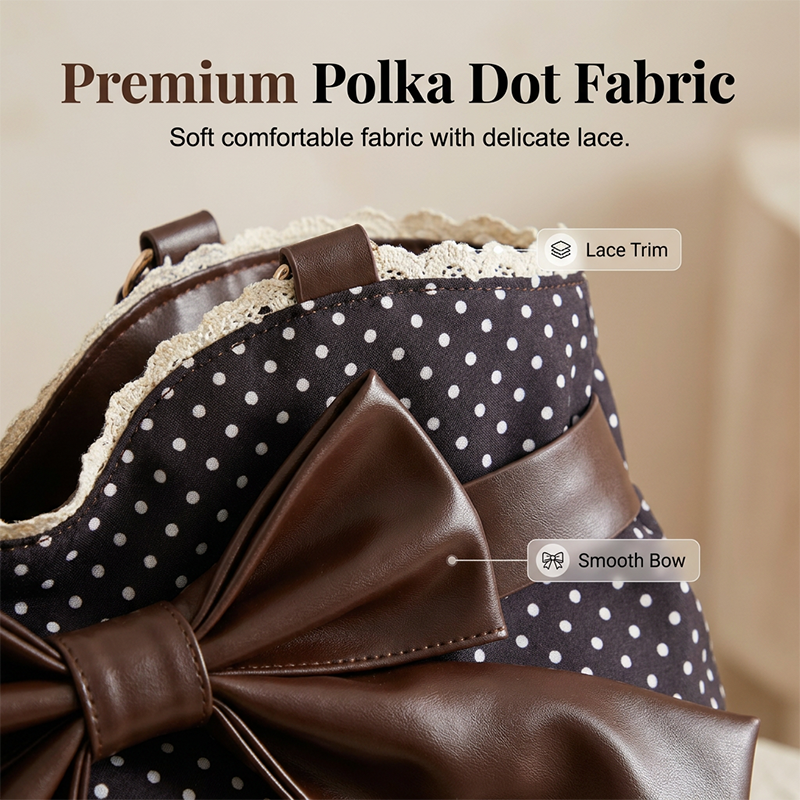 Women’s Elegant Polka Dot Lace Bow Shoulder Bag