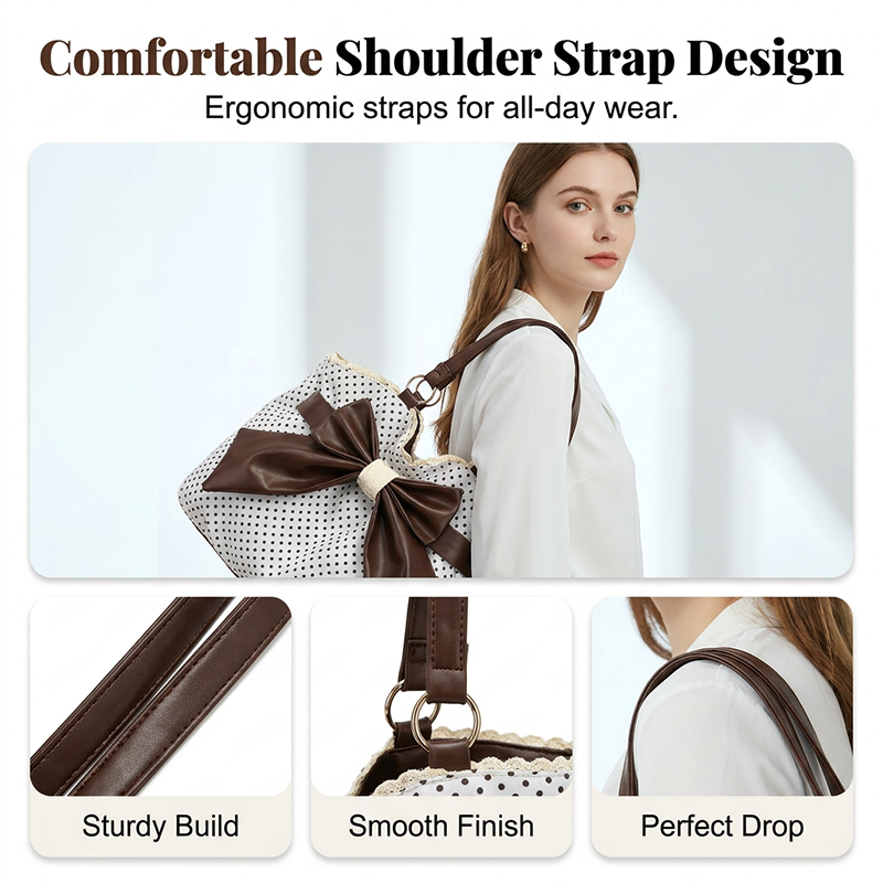 Women’s Elegant Polka Dot Lace Bow Shoulder Bag