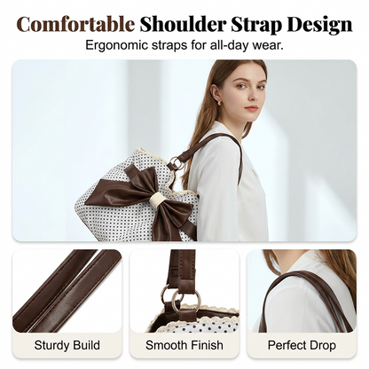 Women’s Elegant Polka Dot Lace Bow Shoulder Bag