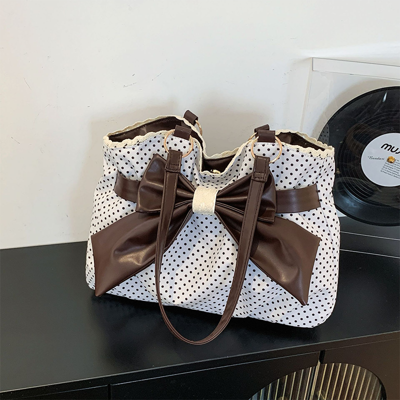 Women’s Elegant Polka Dot Lace Bow Shoulder Bag