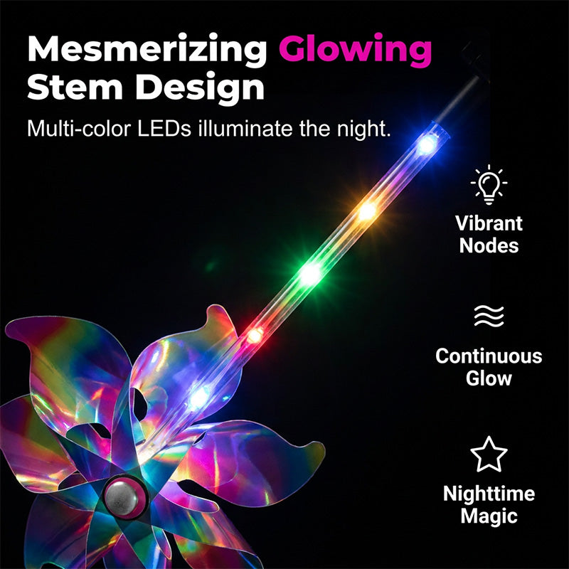 🌈Solar Powered Rainbow Pinwheel Garden Light