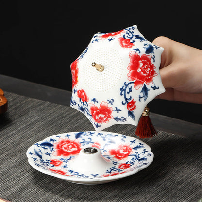 Umbrella-Shaped Ceramic Tea Strainer Set