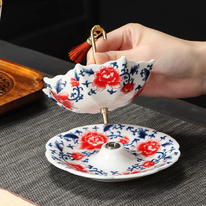 Umbrella-Shaped Ceramic Tea Strainer Set