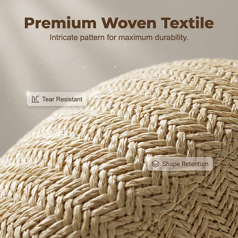 Woven Straw-Style Flat Cap