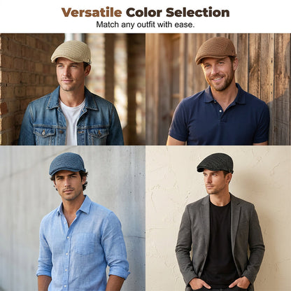 Woven Straw-Style Flat Cap