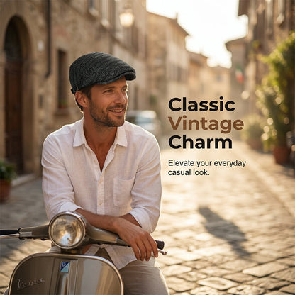 Woven Straw-Style Flat Cap