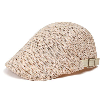 Woven Straw-Style Flat Cap