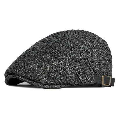 Woven Straw-Style Flat Cap