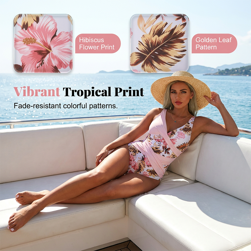 Women's Tummy Control Wrap One-Piece Swimsuit