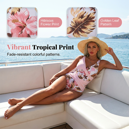 Women's Tummy Control Wrap One-Piece Swimsuit