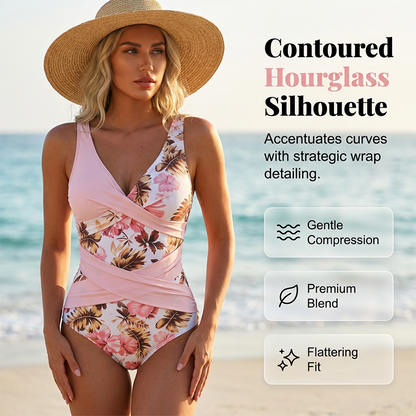 Women's Tummy Control Wrap One-Piece Swimsuit