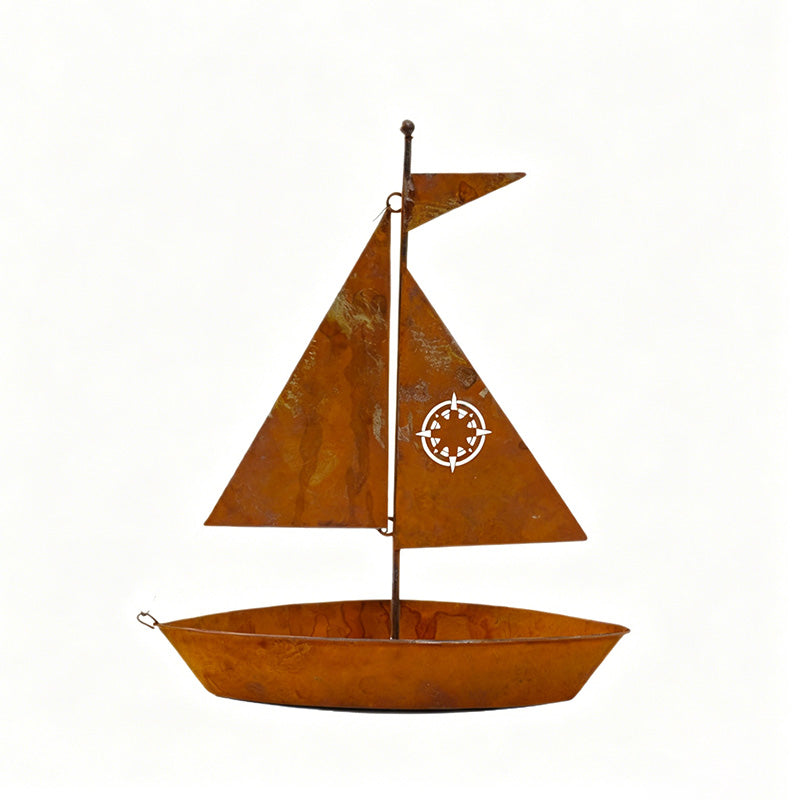 ⛵ 49% OFF NOW! 🌱 Rustic Sailboat Metal Planter – Handcrafted, weather-resistant & perfect for succulents, herbs or flowers – charming garden or shelf decor 🏡