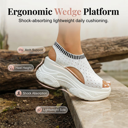 Women's Breathable Peep-Toe Wedge Sandals