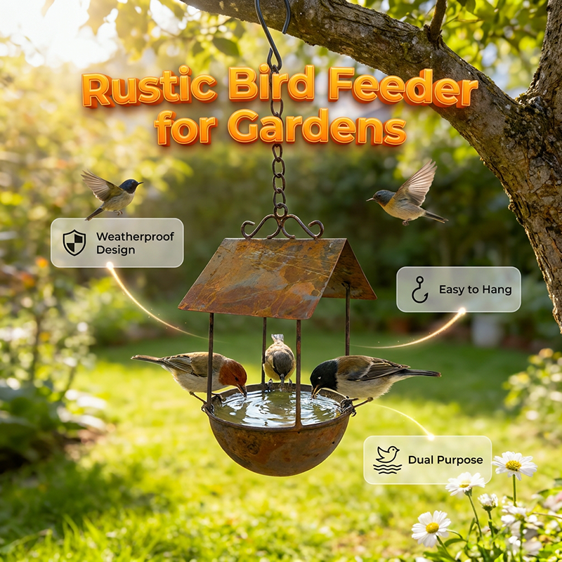 Outdoor Rustic Hanging Bird Feeder