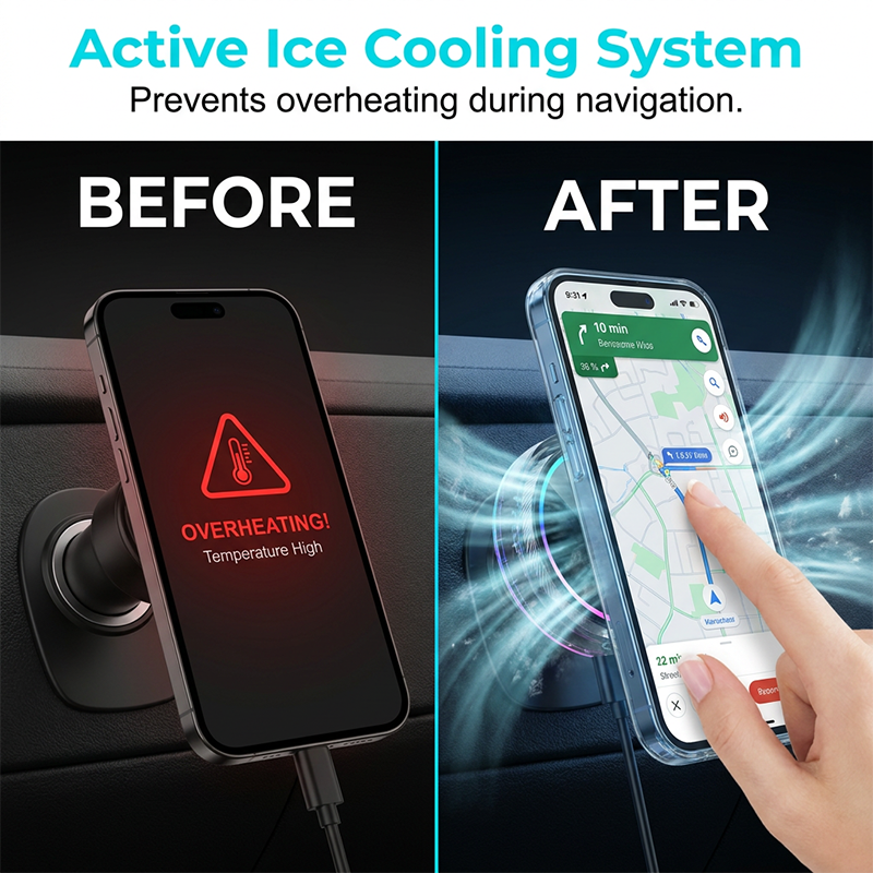 Magnetic Car Charger with Cooling Fan
