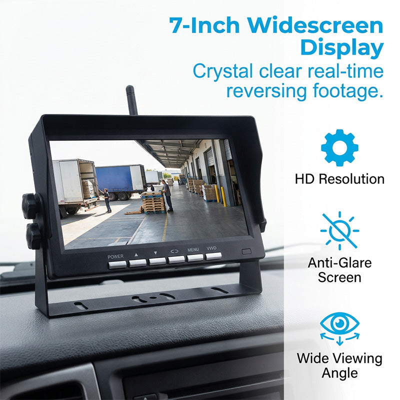🥳50K+ SOLD!🚛📹 49% OFF! 7″ Wireless Backup Camera System – Stable 2.4G signal, 12V‑24V. Perfect for trucks & RVs. 🛡️✨