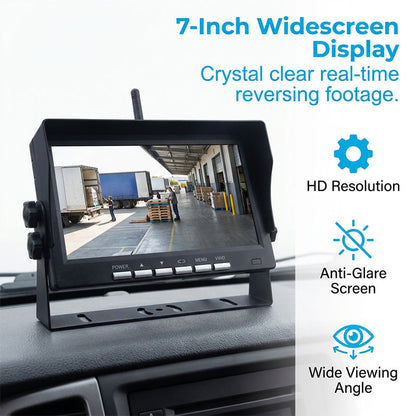 🥳50K+ SOLD!🚛📹 49% OFF! 7″ Wireless Backup Camera System – Stable 2.4G signal, 12V‑24V. Perfect for trucks & RVs. 🛡️✨