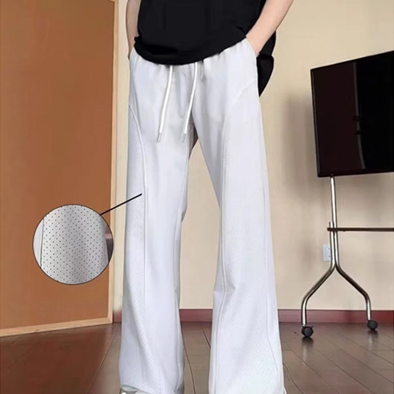 Men's Wide-Leg Pants with Breathable Mesh