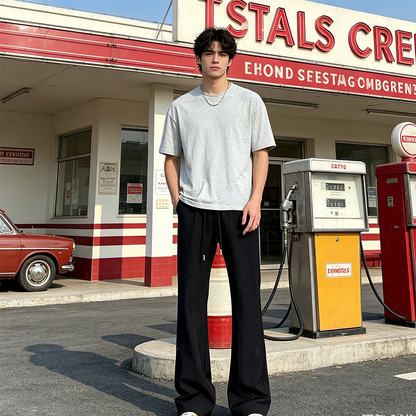 Men's Wide-Leg Pants with Breathable Mesh